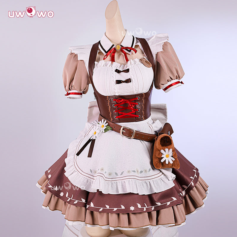 Uwowo Collab Series: Game Wuthering Waves WuWa Chisa Cafe Maid Cosplay Costume XS-3XL