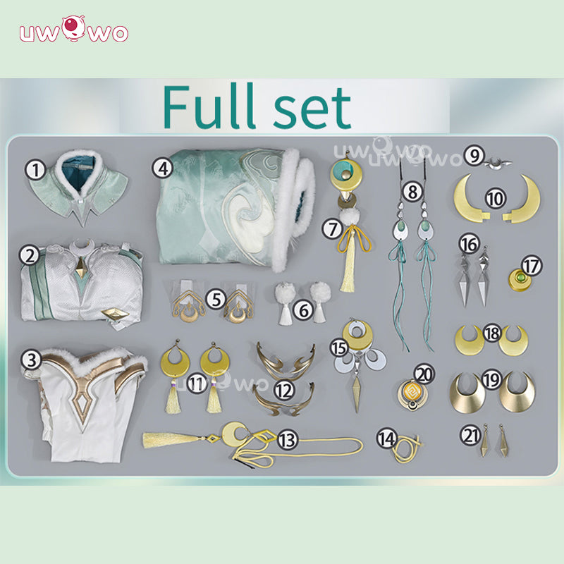 Uwowo Collab Series: Zibai Game Genshin Impact Adept Liyue Cosplay Costume S-XL