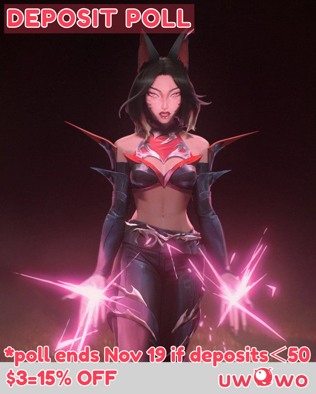 Uwowo Deposit Poll - Ahri Firestarter Kpop 2026 Cosplay Costume