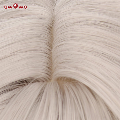Uwowo Game Genshin Impact Fontaine Lynette Cosplay Wig Silver Highlighted Long Hair