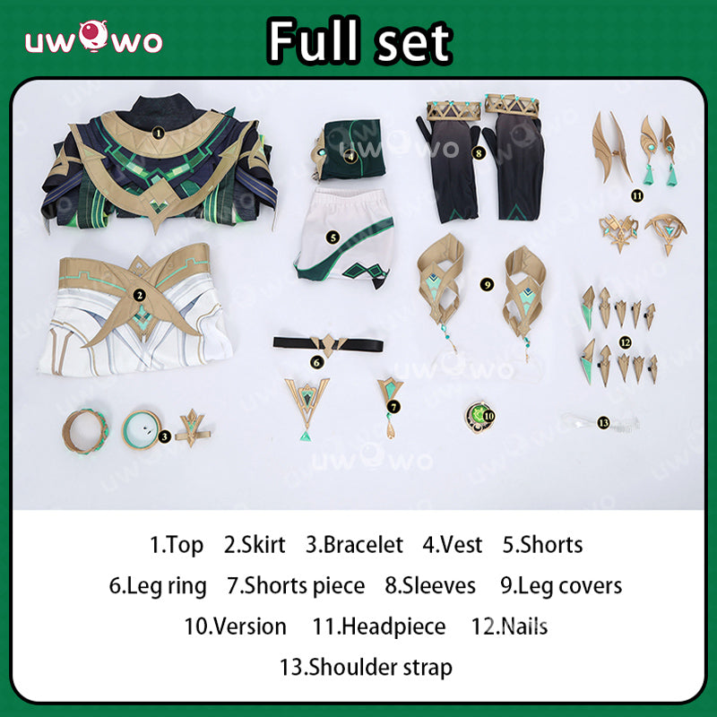 Uwowo Collab Series: Genshin Impact Nefer Nod-Krai Song of the Welkin Moon Cosplay Costume XS-2XL