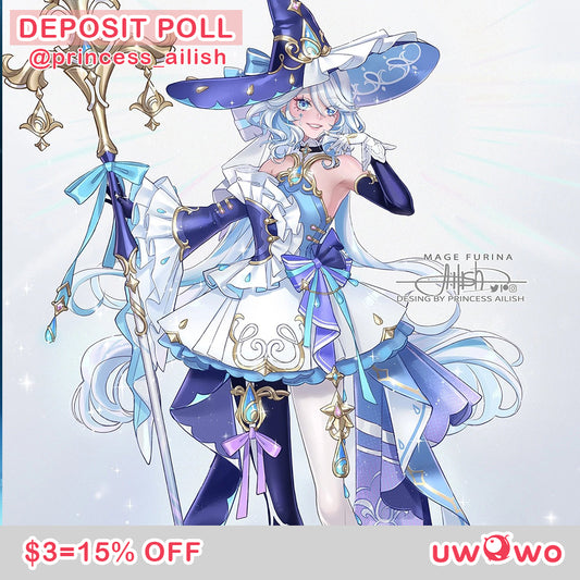 Uwowo Deposit Poll - Genshin Impact Fanart Mage Furina Halloween Cosplay Costume