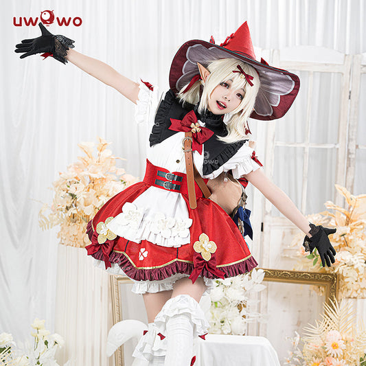【28TH Flash Sale】Uwowo Genshin Impact Klee Blossoming Starlight Witch Halloween Cosplay Costume