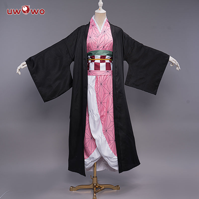 【 In Stock】Uwowo Anime Nezuk Cosplay Kids Cosplay Cute Kimono Dress