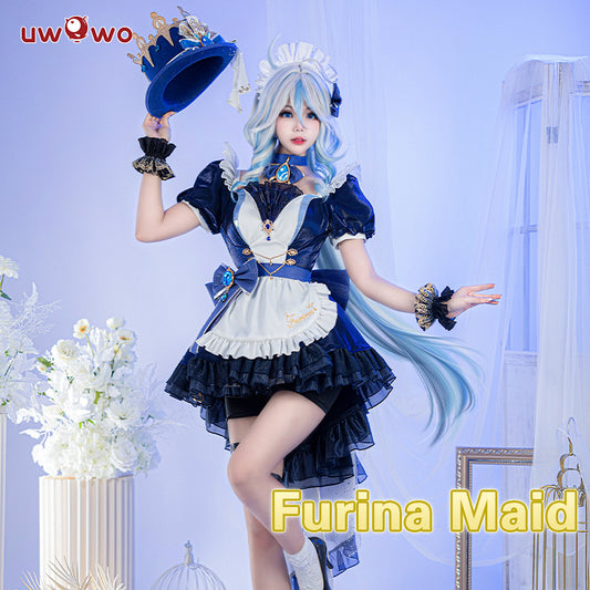 Uwowo Genshin Impact Fanart Furina Focalors Hydro Archon Maid Cosplay Costume