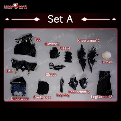 S-3XL Uwowo Azur Lane KMS Hindenburg Iron Blood Sheer Black Sheer Halloween Cosplay Costume