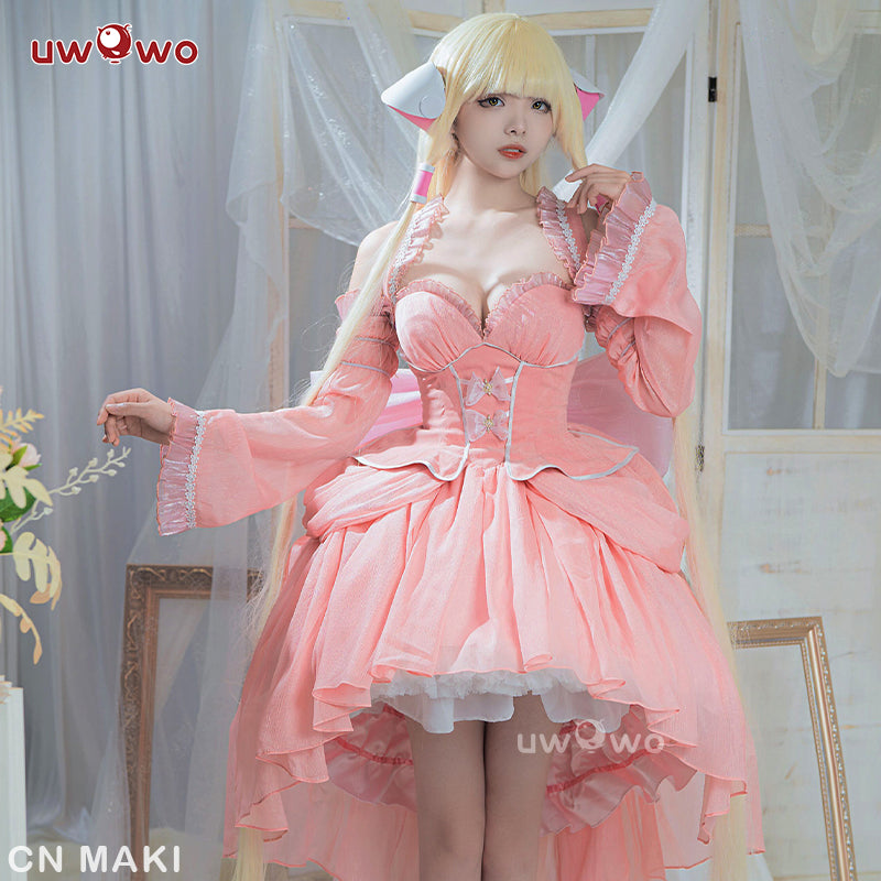 【In Stock】Uwowo Anime/Manga Chobits Chii Lolita Pink Bow Clamp Cosplay Costume