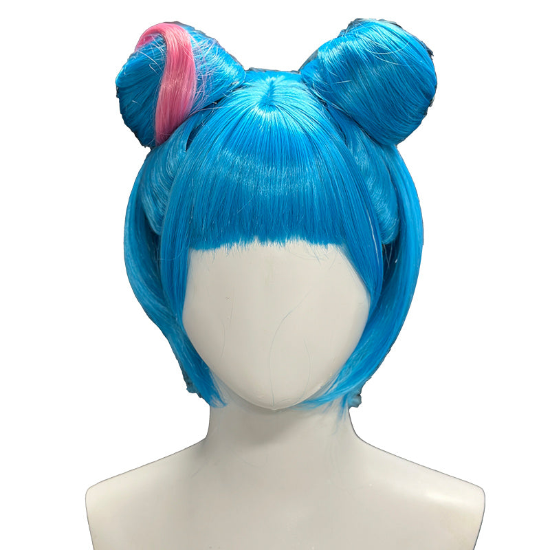 【Pre-sale】Uwowo LOL Arcane2 Powder/Jinx Buns Hair Alternative Universe AU Cosplay Wig Short Blue Hair