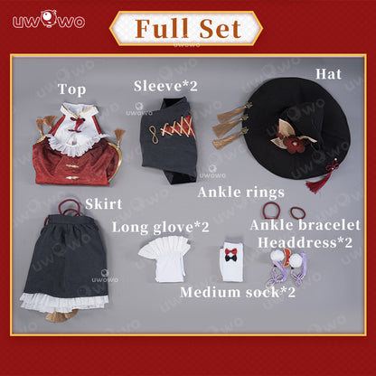 【Clearance Sale】[Last Batch]【In Stock】Uwowo Genshin Impact Fanart Hutao Little Witch Halloween Cosplay Costume