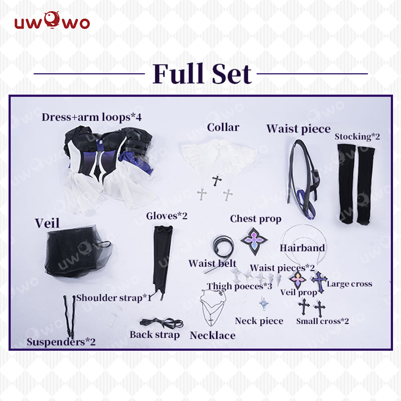 Uwowo Game Honkai Star Rail Fanart Black Swan Nun Cosplay Costume