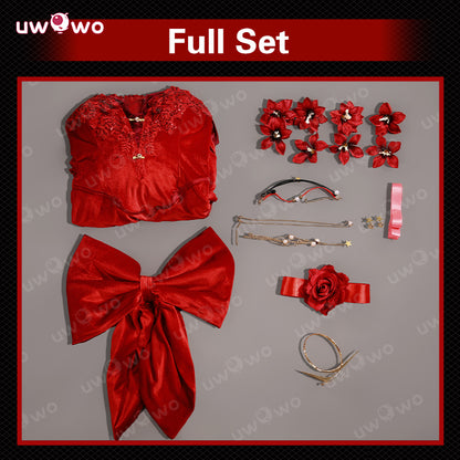 Uwowo Collab Series: Aerith Wall Market Red Velvet Gown Final Fantasy 7 FF7 Remake  Cosplay Costume