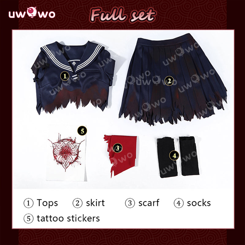 Uwowo Collab Series: Blood Horror Game Fog Town Teen Girl Fox Form School Uniform Cosplay Costume XS-2XL