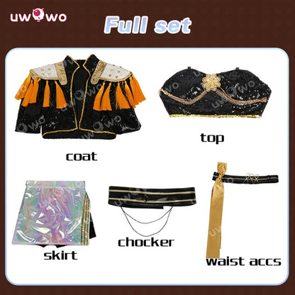 Uwowo Collab Series: Mira GOLDEN Performance Black Suit Cosplay Costume XS-3XL
