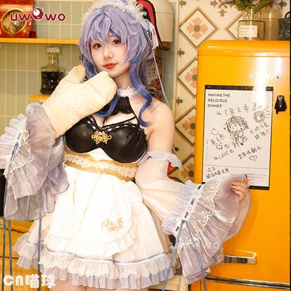 INSTOCK Exclusive Uwowo Game Genshin Impact Fanart Ganyu Maid Ver Cosplay Costume