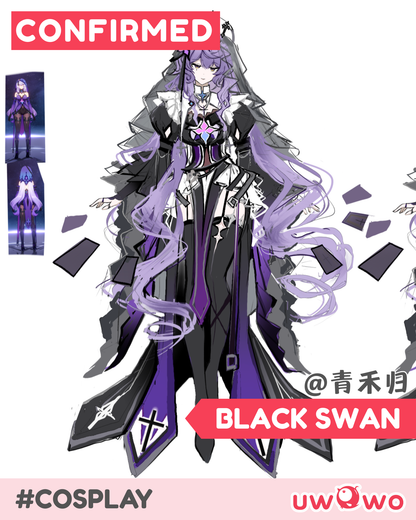 Uwowo Game Honkai Star Rail Fanart Black Swan Nun Cosplay Costume