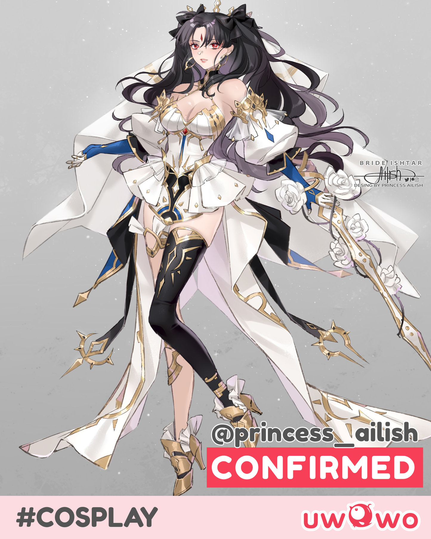 CONFIRMED Uwowo Game Fate/Grand Order FGO Ishtar Bride Oath Fanart Cosplay Costume S-3XL