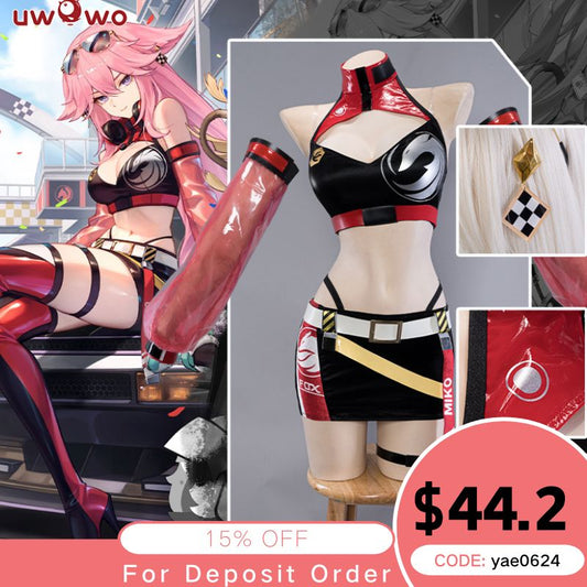 【Pre-sale】Uwowo Genshin Impact Fanart Racing Yae Miko Casual Outfit Cosplay Costume