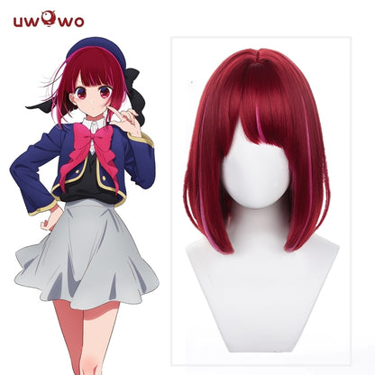 【Pre-sale】Uwowo Anime Oshi no Ko Cosplay Wig Arima Kana Wig Short Dark Red Hair