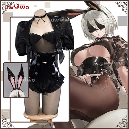 INSTOCK-Uwowo Nier: Automata 2B Bunny Suit YoRHa No. 2 Type B Sheer Cosplay Costume