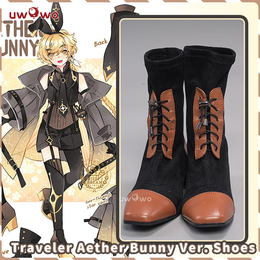 Uwowo Genshin Impact Shoes Aether Bunny Suit Canon Outfit Cosplay Shoes Traveler Kong Shoes - Uwowo Cosplay