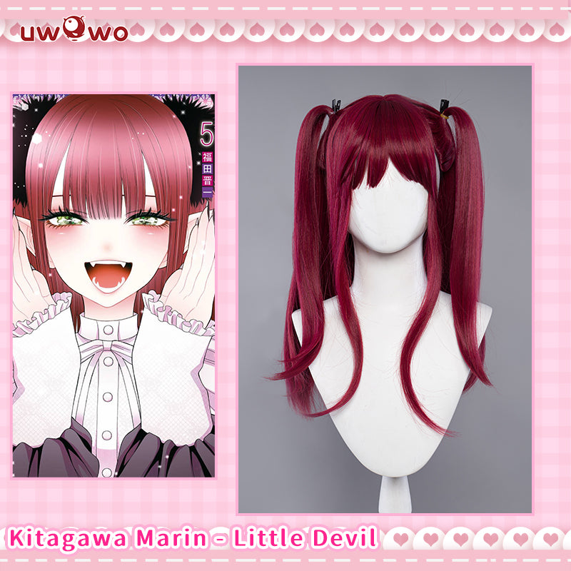 Uwowo Anime My Dress-Up Darling Marin Kitagawa Little Devil Cute Sexy Cosplay Wig Pink Long Hair - Uwowo Cosplay