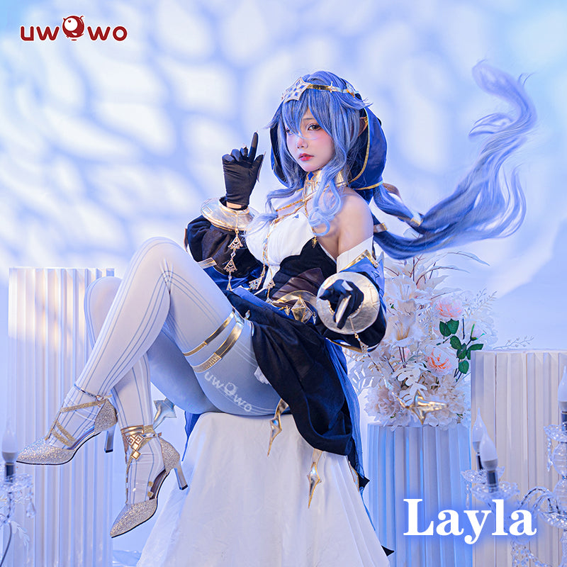 【Pre-sale】Uwowo Genshin Impact Layla Sumeru Cryo Female Cosplay Costumes - Uwowo Cosplay