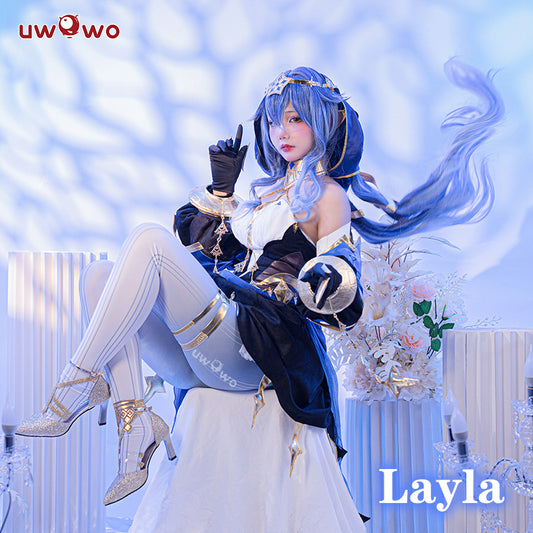 [Last Batch]【Special Discount】Uwowo Genshin Impact Layla Sumeru Cryo Female Cosplay Costumes - Uwowo Cosplay