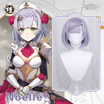Uwowo Game Genshin Impact Noelle Cosplay Wig 35cm Light Purple Short Hair - Uwowo Cosplay