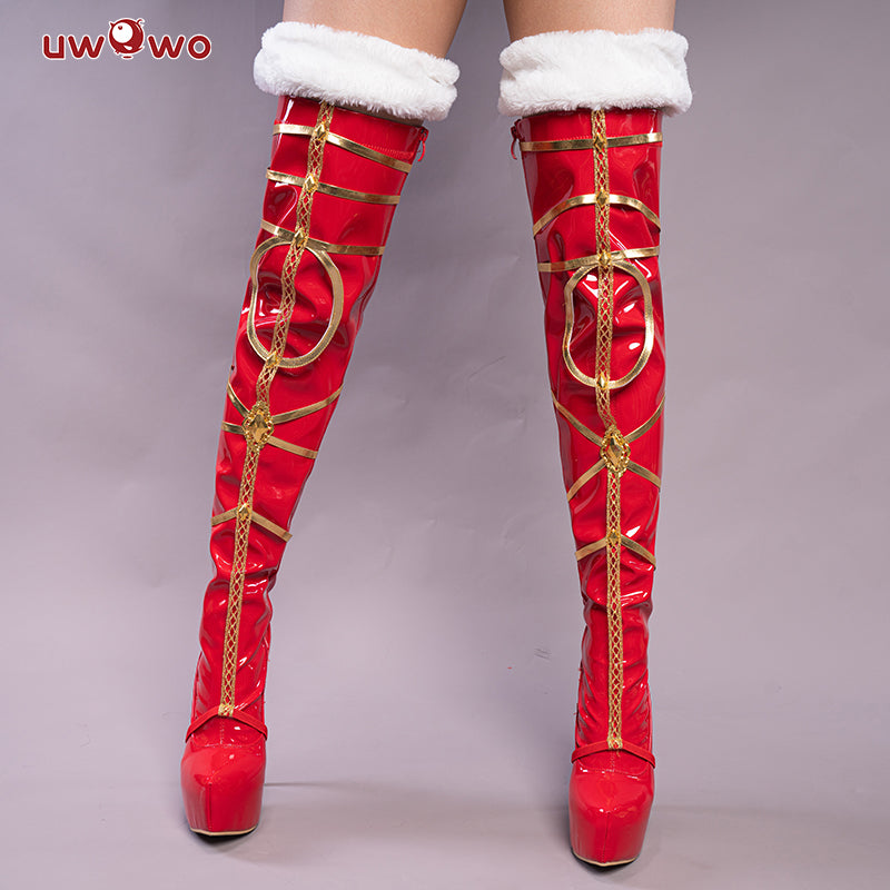 Exclusive Authorization Uwowo X Sakiyamama FGO Fanart Artoria Pendragon Christmas Ver. Cosplay Shoes - Uwowo Cosplay