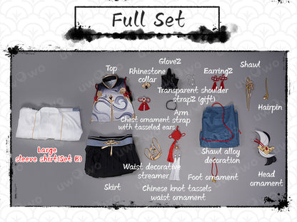 [Last Batch] 【In Stock】Uwowo Genshin Impact Fanart Shenhe Chinese Hanfu Traditional Clothing Liyue Cosplay Costume