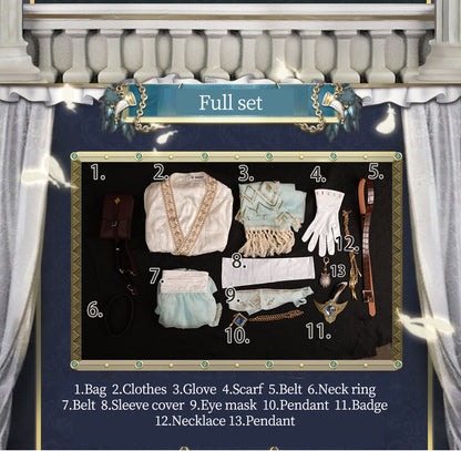 Uwowo Collab Series Game Identity V Seer Eli Clark Cosplay Costume White Suit Fancy Party Outfits