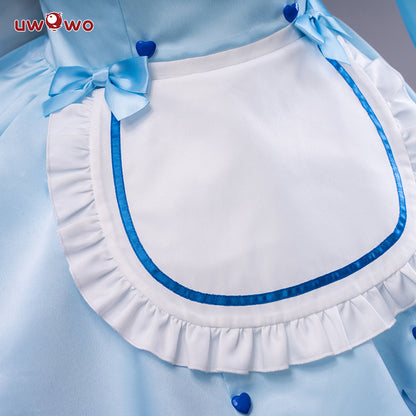Uwowo Plus Size Game Nekopara vol.4 Vanilla Maid Dress Cosplay Costume Cute Blue Dress - Uwowo Cosplay