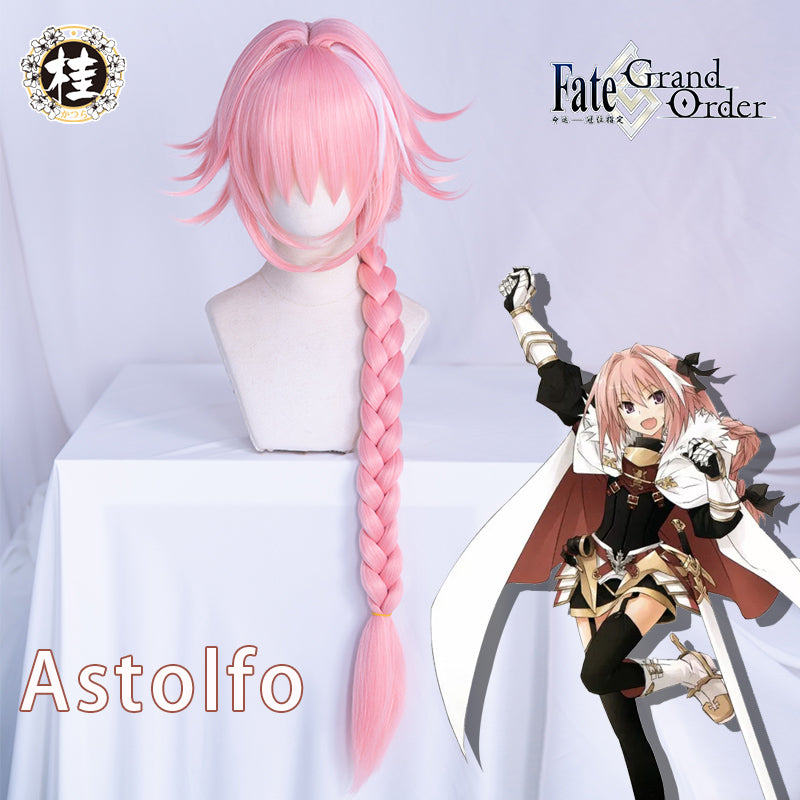 【Pre-sale】Uwowo Game Fate Grand Order/FGO Astolfo Cosplay Wig 60cm Long Pink Braid hair - Uwowo Cosplay