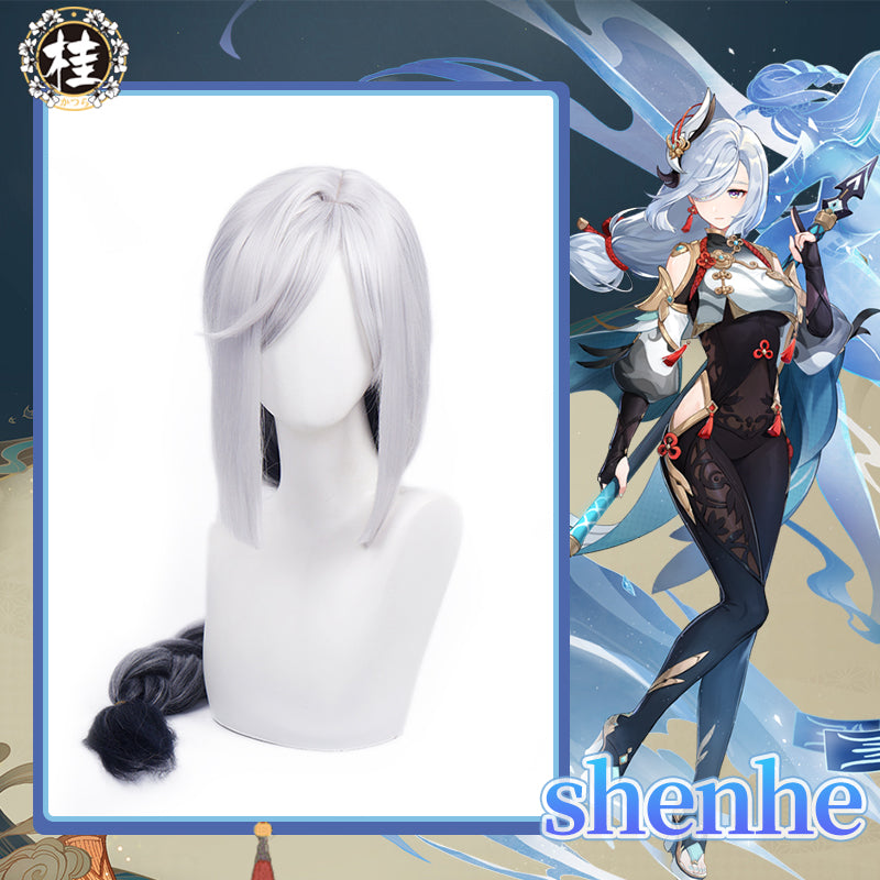 Uwowo Game Genshin Impact Liyue Cryo Shenhe Cosplay Wig 100cm Long Hair - Uwowo Cosplay