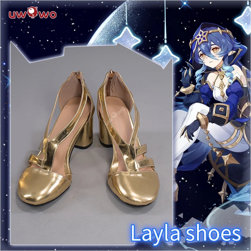 【Pre-sale】Uwowo Genshin Impact Layla Cosplay Shoes Sumeru Cryo Female Shoes
