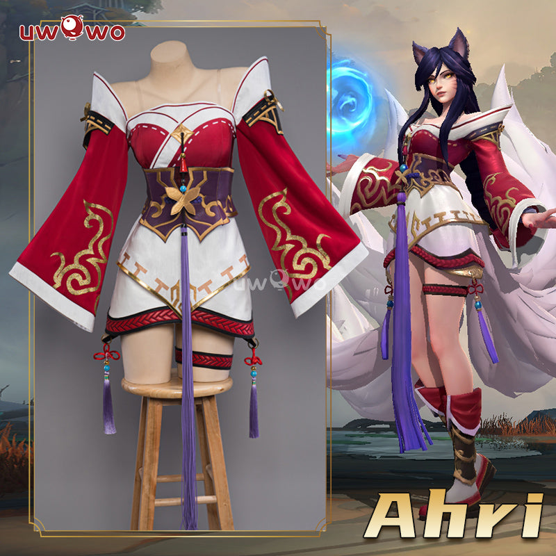 【In Stock】Uwowo League of Legends/LOL: Ahri Champion Nine Tailed Fox Wild Rift WR ASU Cosplay Costume