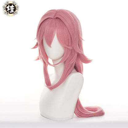 Uwowo Genshin Impact Inazuma Yae Miko Cosplay Wig 80cm Pink Long Hair - Uwowo Cosplay