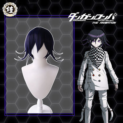 Uwowo Danganronpa Kokichi Oma Cosplay Wig The Ultimate Supreme Leader 35cm Blue purple Short Hair - Uwowo Cosplay