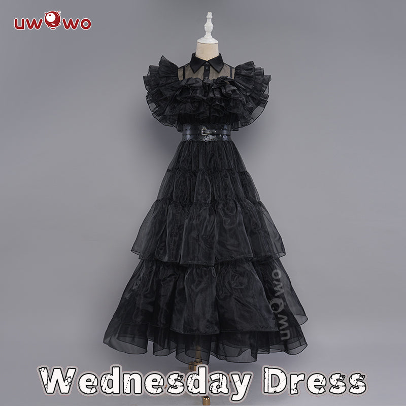 Trendy Wednesday Girl Dress, Wednesday Costume, Wednesday Black Full Dress,  Addams Cosplay Costume, Raven Dance, Tiktok Trend, Halloween 