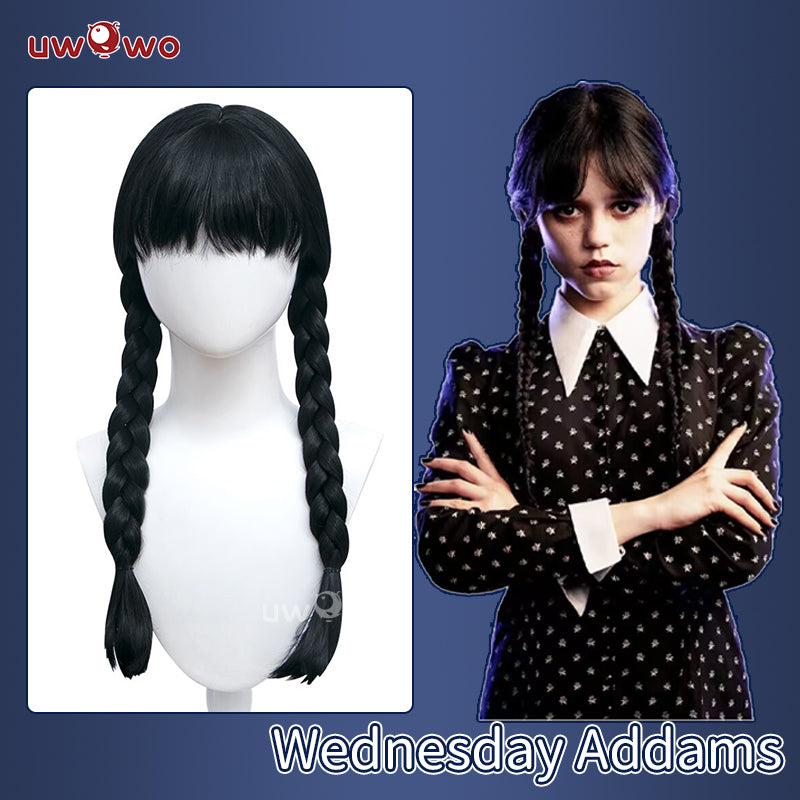 Uwowo Movie Wednesday Addams Cosplay Wig Women Long Braided Hair Uwowo Movie Wednesday Addams Cosplay Wig Women Long Braided Hair