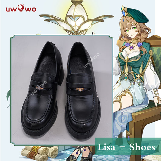 Uwowo Genshin Impact Lisa Sumeru Uniform 3.4 New Skin Cosplay Shoes Hight Quality Leather Shoes