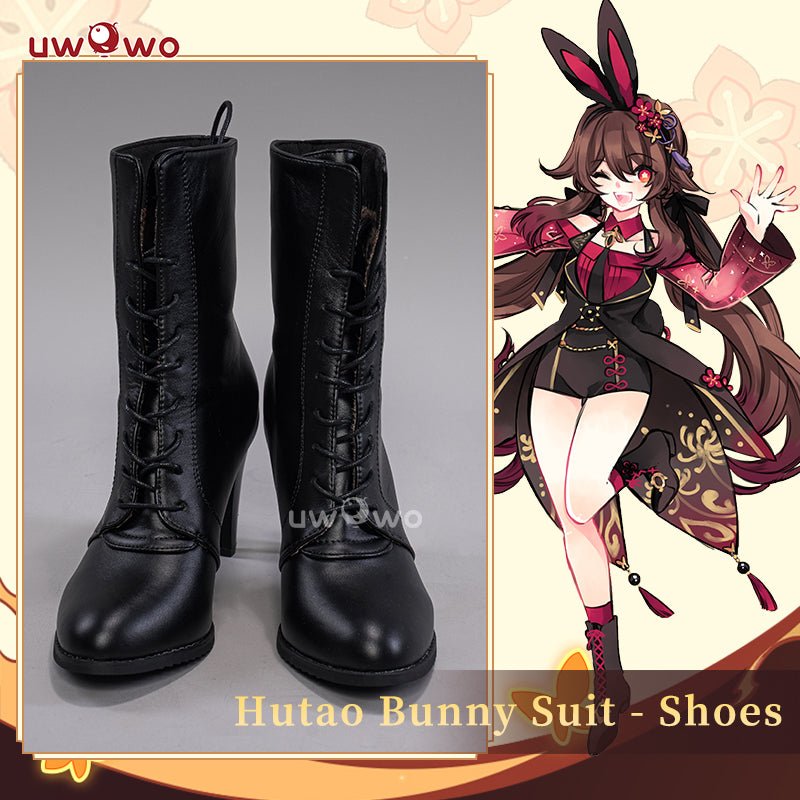 Exclusive Uwowo Genshin Impact Fanart Hutao Bunny Suit Cute Cosplay Shoes Boots