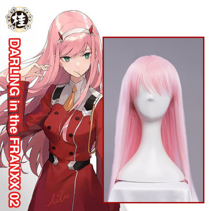 UWOWO Anime DARLING in the FRANXX Cosplay Wig Zero Two CODE:002 100cm Pink Hair - Uwowo Cosplay