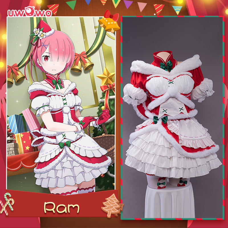 【In-Stock】Uwowo Game Re: Zero Lost in Memories Ram Christmas Ver. Cosplay Costume - Uwowo Cosplay