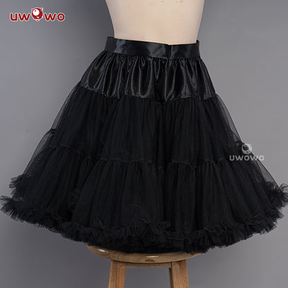 Uwowo Universal Black White Petticoat Crinolines Genshin Impanct Maid Ver. Best Match Petticoat Adjustable Bustle Pannier - Uwowo Cosplay