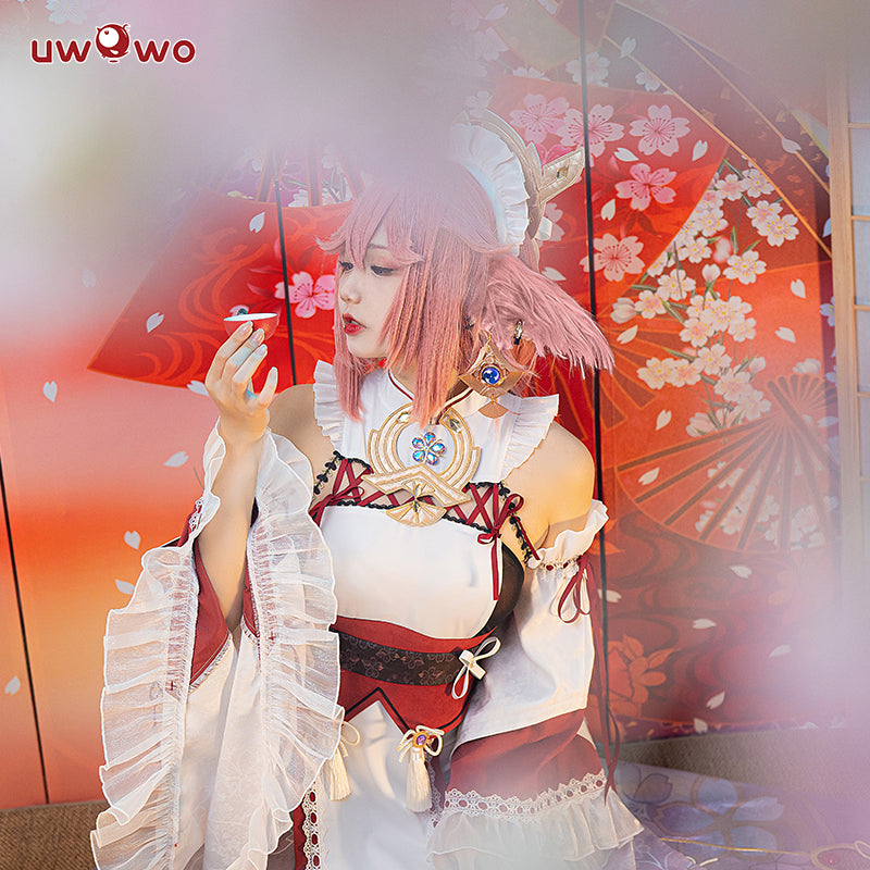 Exclusive Uwowo Genshin Impact Fanart Yae Miko Maid Dress Cosplay Costume - Uwowo Cosplay