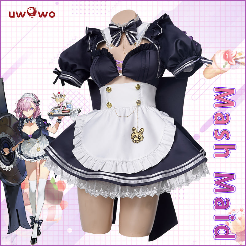 【In-Stock】UWOWO Plus Size Fate Grand Order/FGO Mash/Matthew Kyrielite New Maid Version Cosplay Costume Girls Cute Dress - Uwowo Cosplay