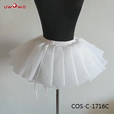 Uwowo Universal Black White Petticoat Crinolines Genshin Impanct Maid Ver. Best Match Petticoat Adjustable Bustle Pannier - Uwowo Cosplay