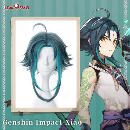 【Pre-sale】Uwowo Genshin Impact Cosplay Wig Xiao wig Short Light Green Hair - Uwowo Cosplay