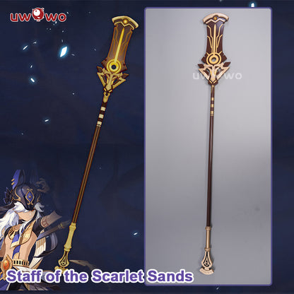 Uwowo Game Genshin Impact Cosplay Props Polearm Cyno Weapon Detachable Staff Of The Scarlet Sands - Uwowo Cosplay